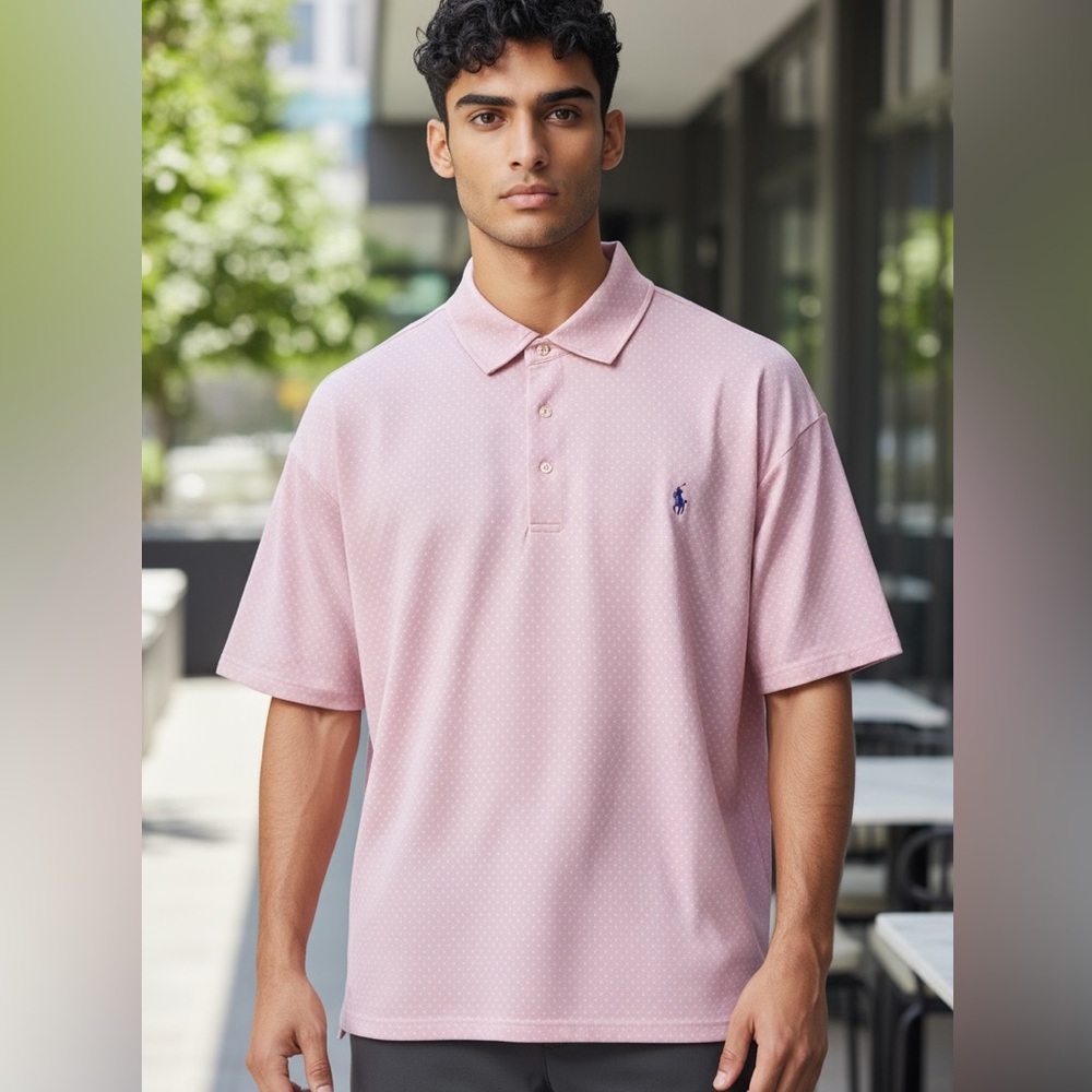 Polo by Ralph Lauren Men's Light Pink performance Polo Shirt